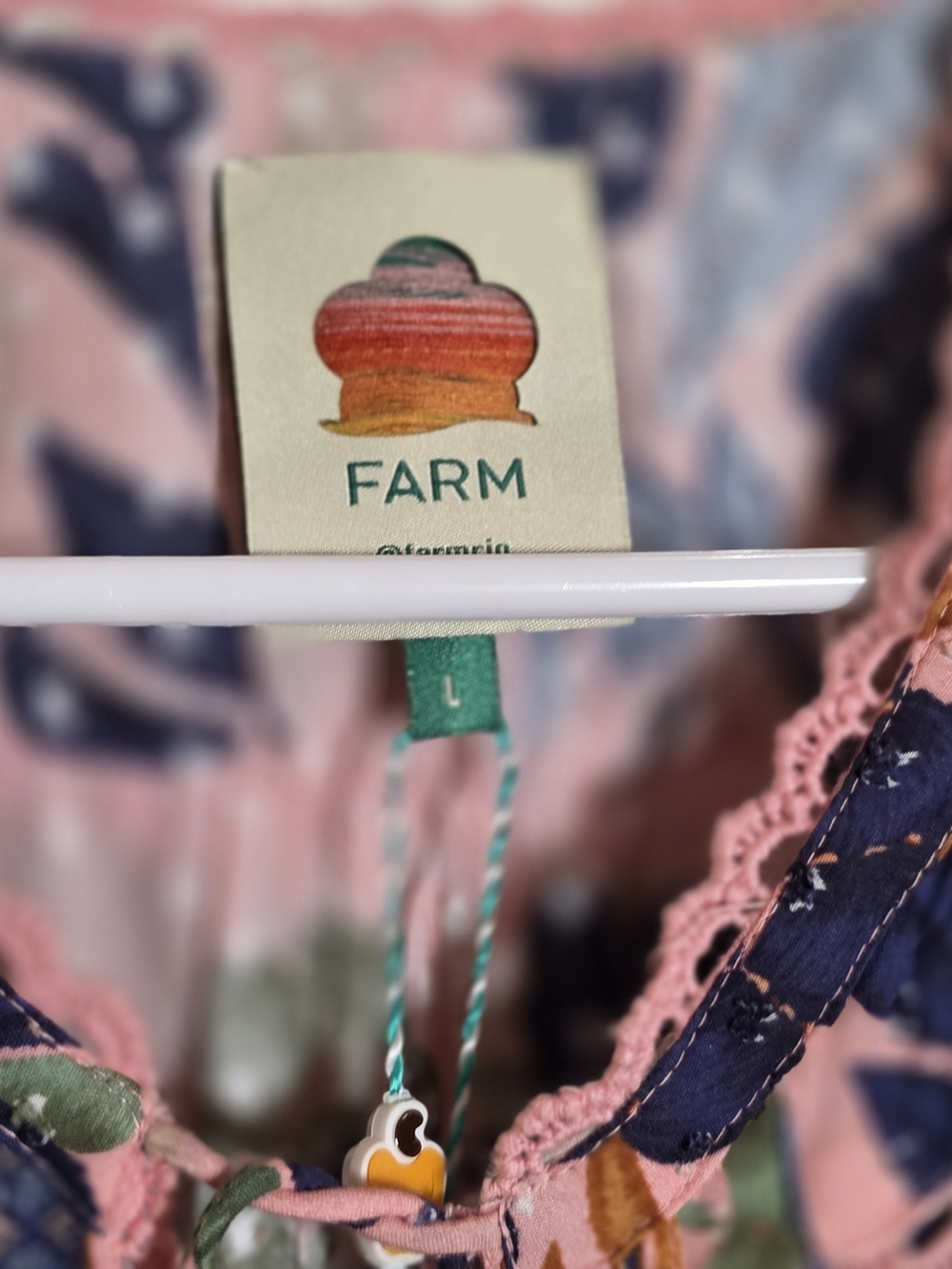 FARM Rio Pink Floral Puff-Sleeve Embroidered Dress - Picture 2 of 4